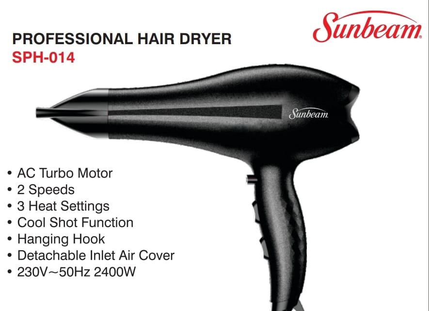 Sunbeam DC Hair Dryer 2200W Mid Jan