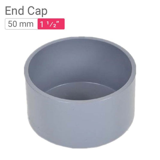 Retail: PVC End Cap 50MM Grey