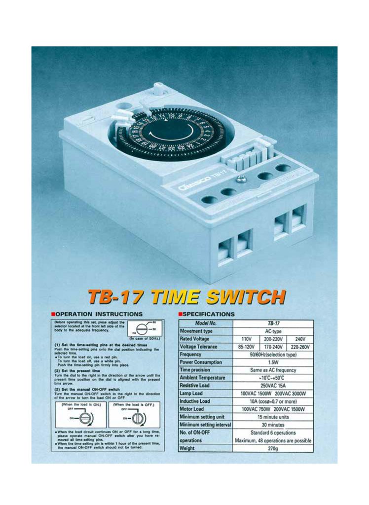 Tappet For Time Swich TB-17 On Quality