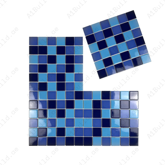 Quality Mosaic Porc Midnight Blu Per Sheet 48X48MM