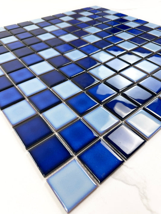 Quality Mosaic Porc Cerulean Blue Per Box 48X48MM