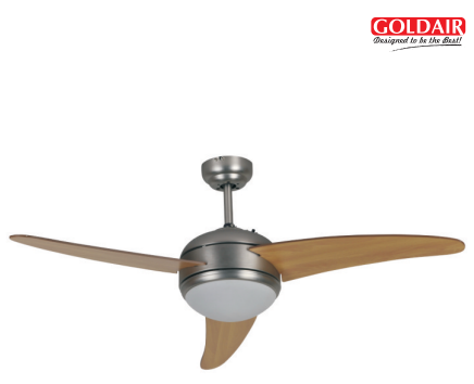 Goldair 52" 3 Blade 1 Light Ceiling Fan with Remote
