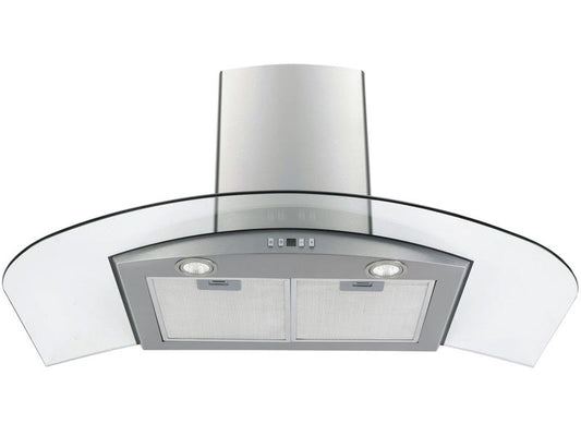 Italian Designer 90CM Glass Hood - Stainless Steel