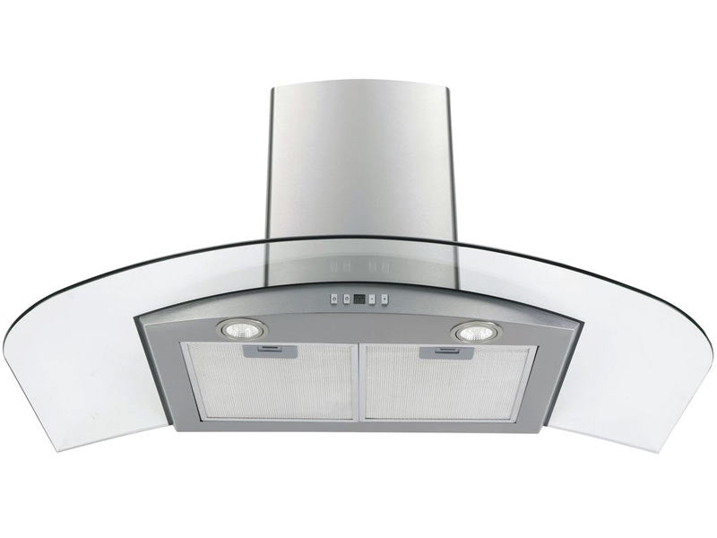 Italian Designer 90CM Glass Hood - Stainless Steel