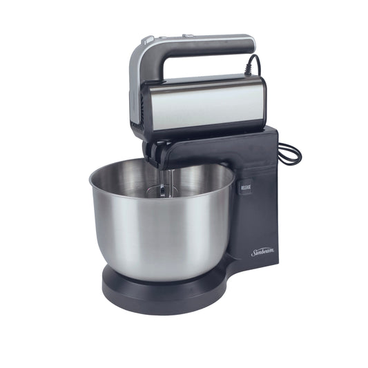 Sunbeam Deluxe S/S Hand Mixer, Stand + Bowl
